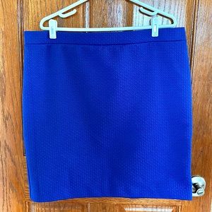 Blue Pull-On Pencil Skirt